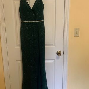 City Triangles Sparkling Green Halter Dress